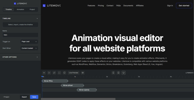 Overview of LiteMove Editor Builder - Softlite.io