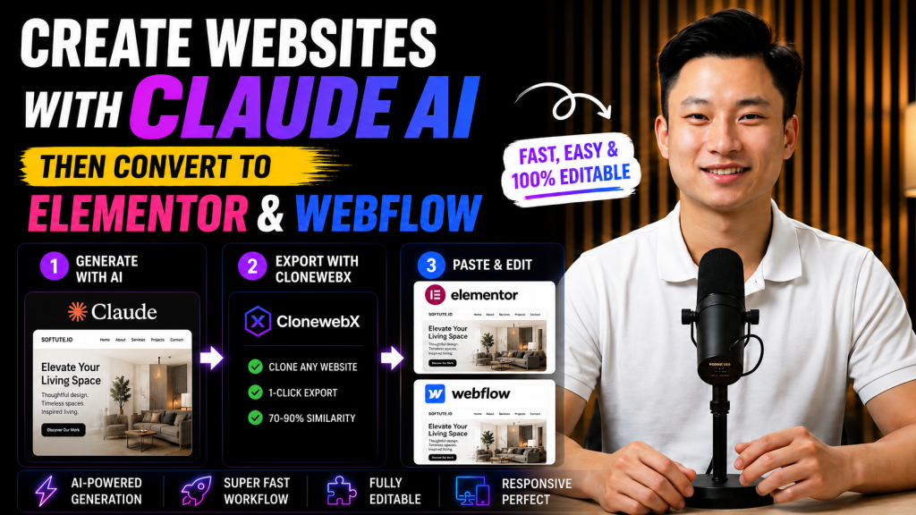 Create AI Websites with Claude then Convert to Elementor & Webflow