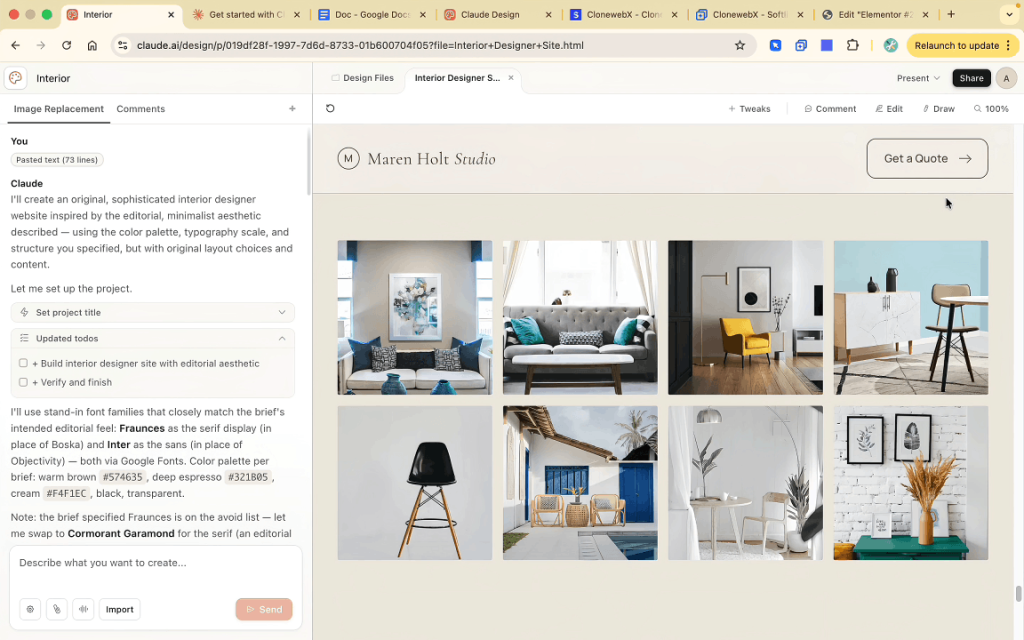 AI website builder workflow using Claude AI 2